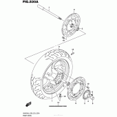 Схема вузла: Переднє колесо для Suzuki AN400 Burgman (EU analogue of SkyWave)