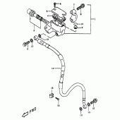 Схема вузла: Передній гальмівний циліндр Suzuki DR350