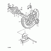 Схема вузла: Заднє колесо Suzuki TS250