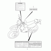 Схема вузла: Інформаційні наклейки для Suzuki DR-Z400 DR-Z400S
