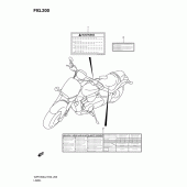 Схема вузла: Інформаційні наклейки (Vzr1800l2 e19) ​​для Suzuki VZR1800 Intruder M1800R/ Boulevard M109R