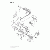 Схема вузла: Копірний вал & Вилки & Вал перемикання для Suzuki VS1400 Intruder 1400