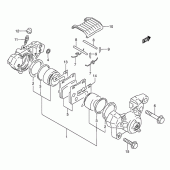 Схема узла: Задний тормозной суппорт (Model p/r/s/t) для Suzuki GS500