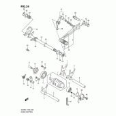 Схема вузла: Копірний вал & Вилки & Вал перемикання для Suzuki DL650 V-Strom