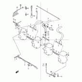 Схема вузла: З'єднувачі карбюратора (Model y/k1/k2) для Suzuki GSF600 Bandit