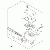 Схема вузла: Передній гальмівний циліндр Suzuki AN650 Burgman (EU analogue of SkyWave)