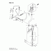 Схема вузла: Задній гальмівний циліндр (Gsf1250al1 e21) для Suzuki GSF1250 Bandit