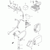 Схема вузла: Електроустаткування (Model t/v/w/x/y/k1/k2/k3) для Suzuki LS650 Savage