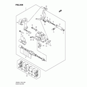Схема вузла: Задній гальмівний супорт (An400l1 e2) для Suzuki AN400 Burgman (EU analogue of SkyWave)