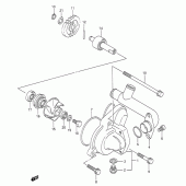 Схема вузла: Водяний насос Suzuki TS200