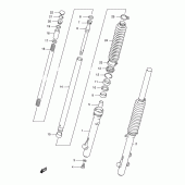 Схема узла: Передняя вилка для Suzuki DR125