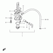 Схема узла: Топливный кран (Model n/r p9, model r p31) для Suzuki TS125