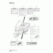 Схема вузла: Інформаційні наклейки (An400al1 e33) для Suzuki AN400 Burgman (EU analogue of SkyWave)