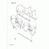 Схема вузла: З'єднувачі карбюратора (E18, e39) для Suzuki GSX-R1100