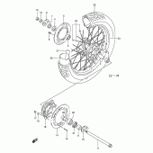 Схема узла: Заднее колесо (Model r/s) для Suzuki DR350