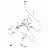 Схема вузла: Олійний охолоджувач & Олійний фільтр для Suzuki RF600