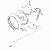 Схема узла: Фара (E15,  e17,  e18,  e21) для Suzuki TS125