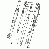 Схема вузла: Вилка передньої осі для Suzuki DR650 DR650R