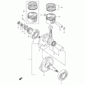 Схема узла: Коленчатый вал & Поршень для Suzuki DF125