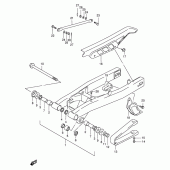 Схема вузла: Задній важіль підвіски для Suzuki DF125
