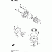 Схема узла: Масляный насос для Suzuki DR-Z125 DR-Z125