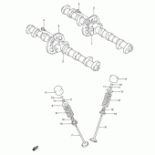 Схема вузла: Розподільний вал & Клапан для Suzuki RF600
