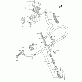 Схема узла: Задний тормозной цилиндр для Suzuki DR650 DR650RSE