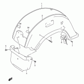 Схема вузла: Заднє крило (Model y/k1/k2) для Suzuki VL1500 Intruder LC