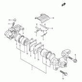 Схема вузла: Задній гальмівний супорт (Model m) для Suzuki GSX250 Across