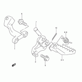 Схема узла: Подножки для Suzuki DR350