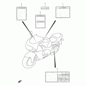 Схема вузла: Інформаційні наклейки (Model y) для Suzuki GSX-R600