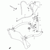 Схема вузла: Патрубок системи охолодження (Model w/x) для Suzuki GSX-R750