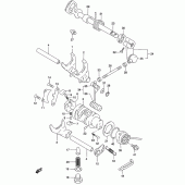 Схема узла: Копирный вал & Вилки & Вал переключения для Suzuki GZ250 Marauder