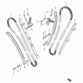 Схема вузла: Ланцюг ГРМ & Натягувач & Заспокоювач Suzuki VS800 Intruder 800