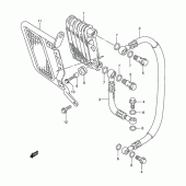 Схема узла: Масляный охладитель для Suzuki DR-Z250
