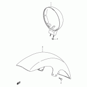 Схема вузла: Переднє крило Suzuki LS650 Savage