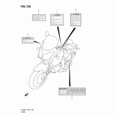 Схема вузла: Інформаційні наклейки (Dl650auel1 e19) ​​для Suzuki DL650 V-Strom