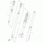 Схема узла: Передняя вилка для Suzuki LS650 Savage