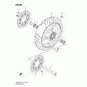 Схема вузла: Переднє колесо (Gsf1250sl1 e21) для Suzuki GSF1250 Bandit S