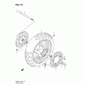Схема вузла: Переднє колесо (An400l1 e2) для Suzuki AN400 Burgman (EU analogue of SkyWave)