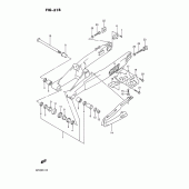 Схема вузла: Задній важіль підвіски (Model m) для Suzuki RM125