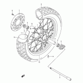 Схема вузла: Переднє колесо для Suzuki RV125