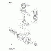 Схема вузла: Колінчастий вал & Поршень для Suzuki GW250 Inazuma