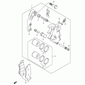 Схема вузла: Передній гальмівний супорт (Model k5/k6) для Suzuki RM250