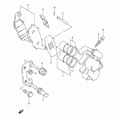 Схема вузла: Передній гальмівний супорт для Suzuki GS500