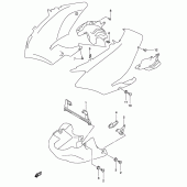 Схема вузла: Кріпильні елементи передніх обтічників для Suzuki DL1000 V-Strom