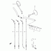 Схема вузла: Кермо & Тросики (Model t/v/w/x) для Suzuki GSF600 Bandit S