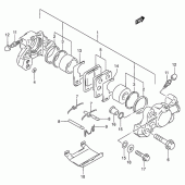 Схема узла: Задний тормозной суппорт (Model s) для Suzuki RF600