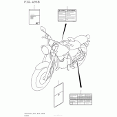 Схема вузла: Інформаційні наклейки (Tu250Xl5 E28) для Suzuki TU250