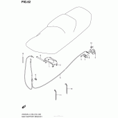 Схема вузла: Замок сидіння для Suzuki AN400 Burgman (EU analogue of SkyWave)